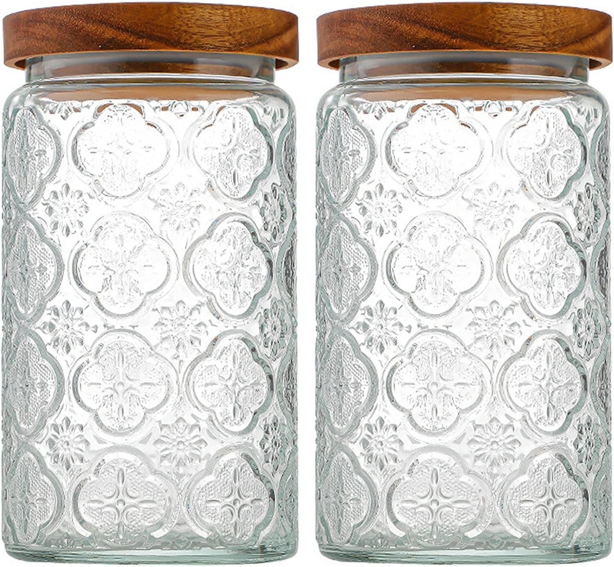 Food Storage Jars - 35oz/1000ml Glass Storage Jars with Nature