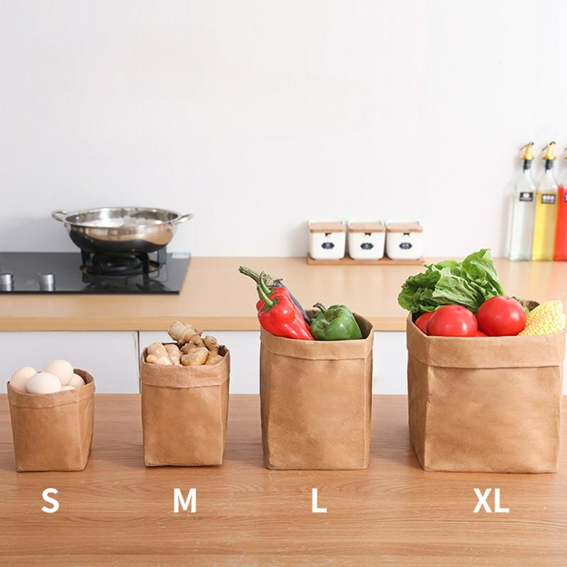 Food Storage No Plastic - Kraft Paper Bag Washable Paper Storage
