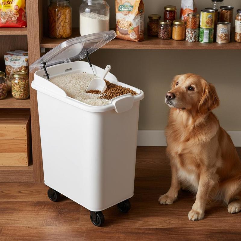 Food Storage With Wheels - Food Ingredient Bin 21Gallon/80L For Kitchen