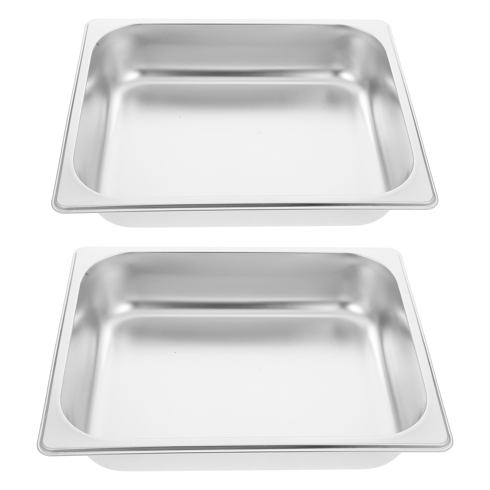 Food Storage For Restaurant - 2Pcs Stainless Steel Dish Pan Steam