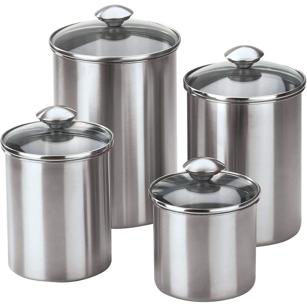 Food Storage Glass Container Set - 4-Piece Stainless Steel Food Storage Container