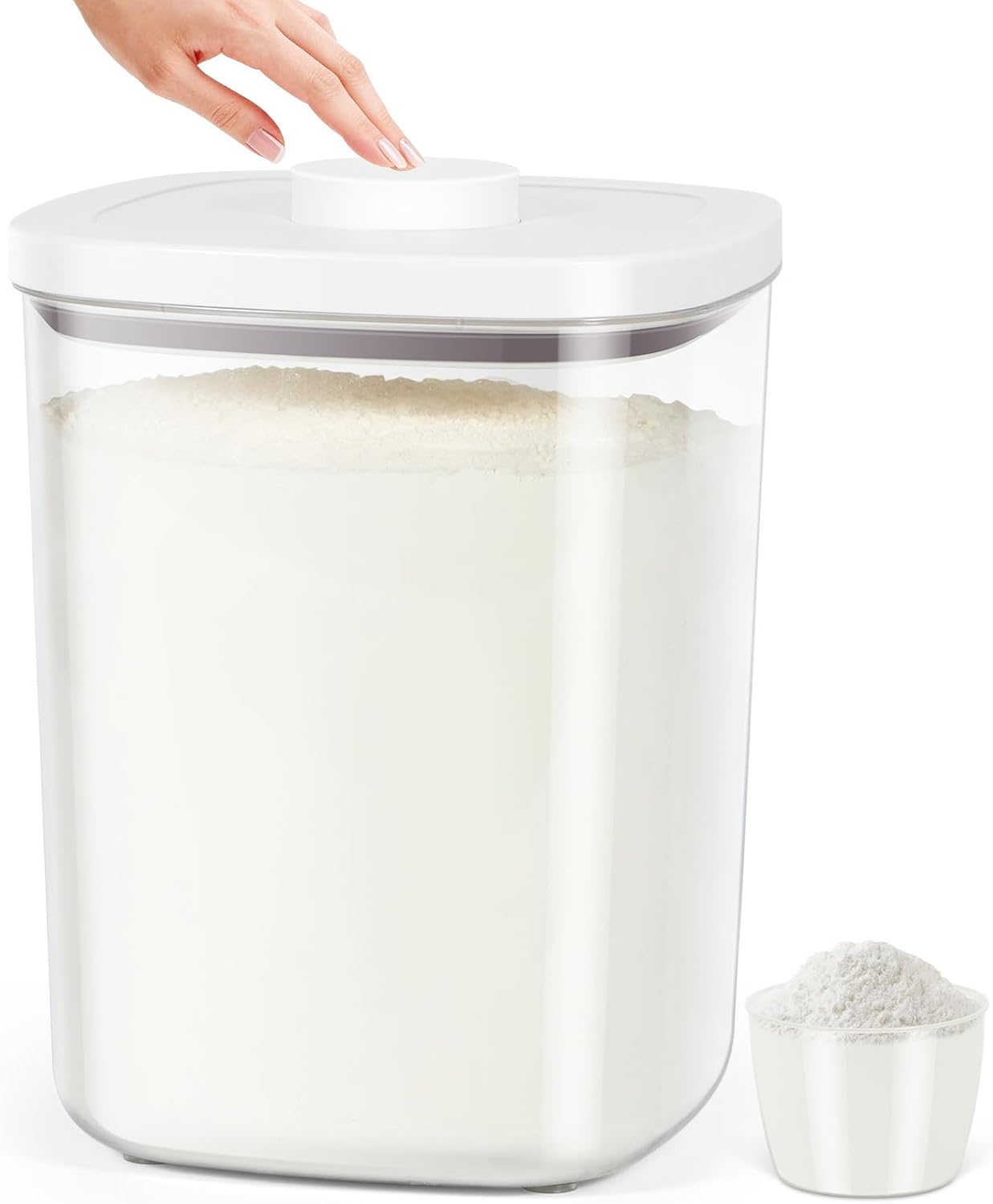 Food Storage No Plastic - Airtight Rice Container 20 Lbs, Clear
