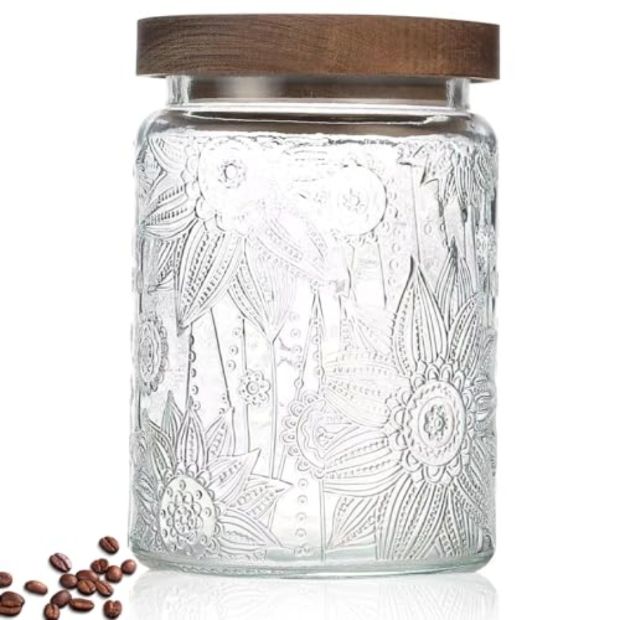 Food Storage Glass Container Set - 24 OZ Airtight Glass Storage Jar