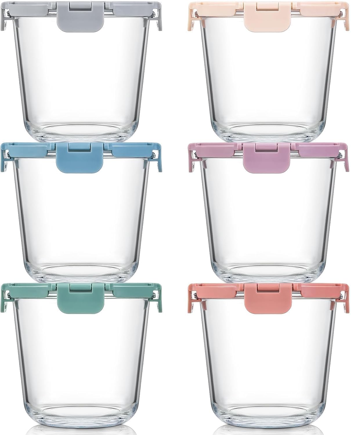 Food Storage Jars - [UPGRADED LID] 6 Sets 3 Cup/24oz