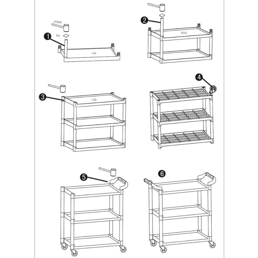 SOGA 3-Tier Compact Food Cart  - Food Storage With Wheels ulasan dan harga