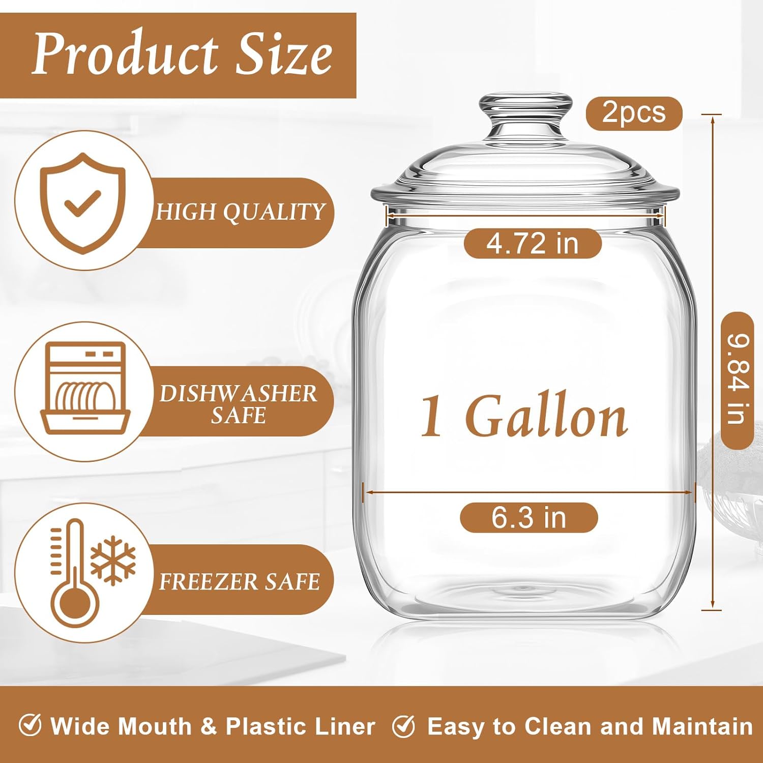 2 Pack Acrylic Cookie Candy Ja - Food Storage Jars ulasan dan harga