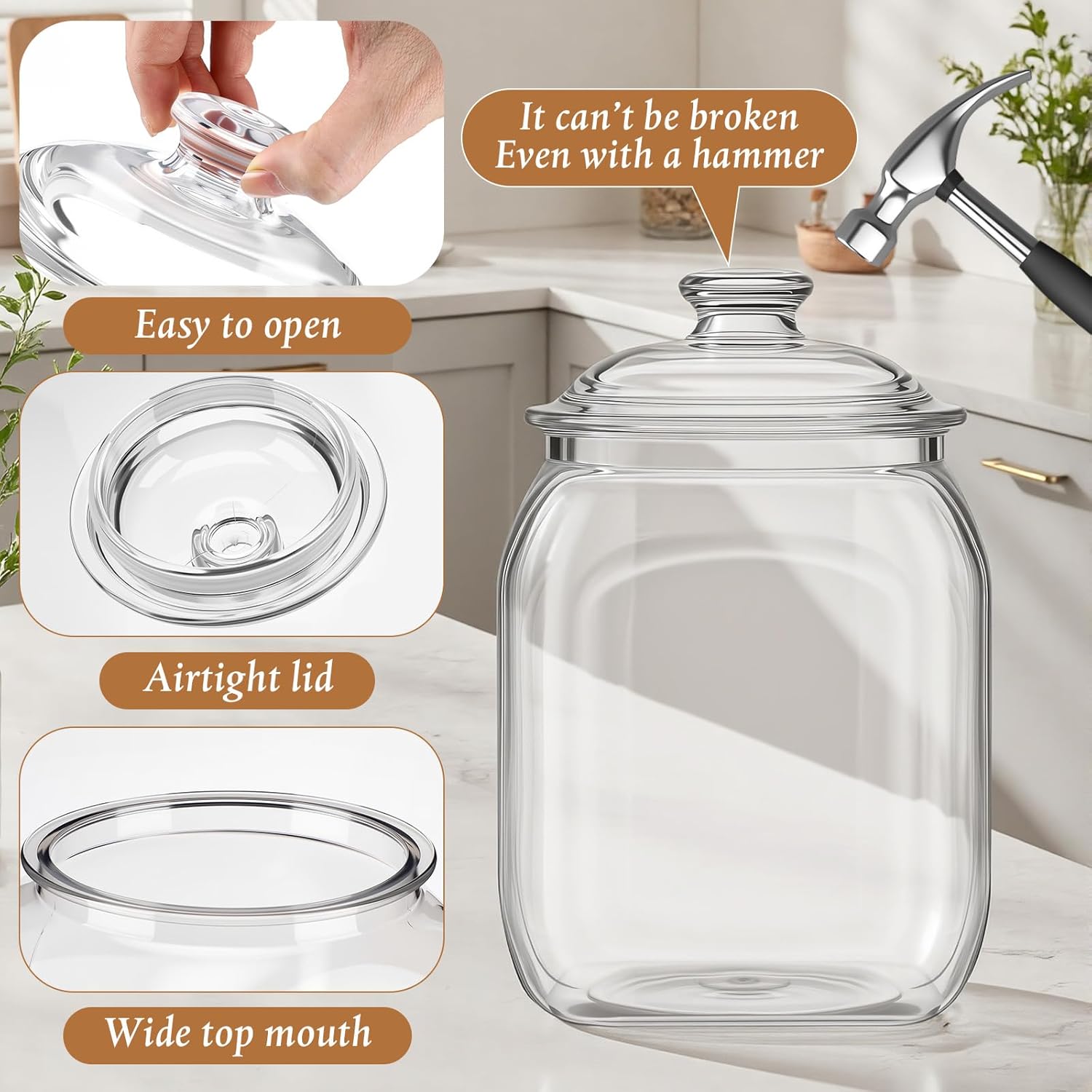 2 Pack Acrylic Cookie Candy Ja - Food Storage Jars ulasan dan harga