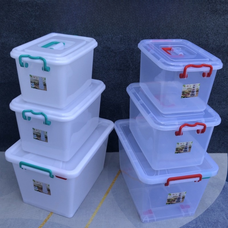 Thickened Plastic Storage Box  - Food Storage With Wheels ulasan dan harga