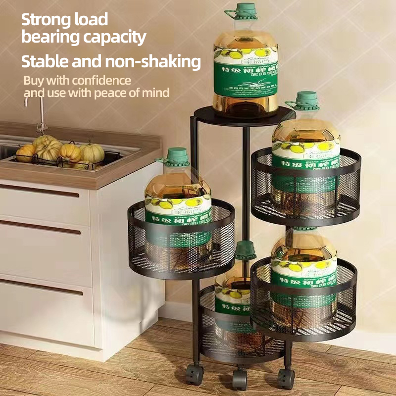 Metal Basket Kitchen Storage M - Food Storage With Wheels ulasan dan harga