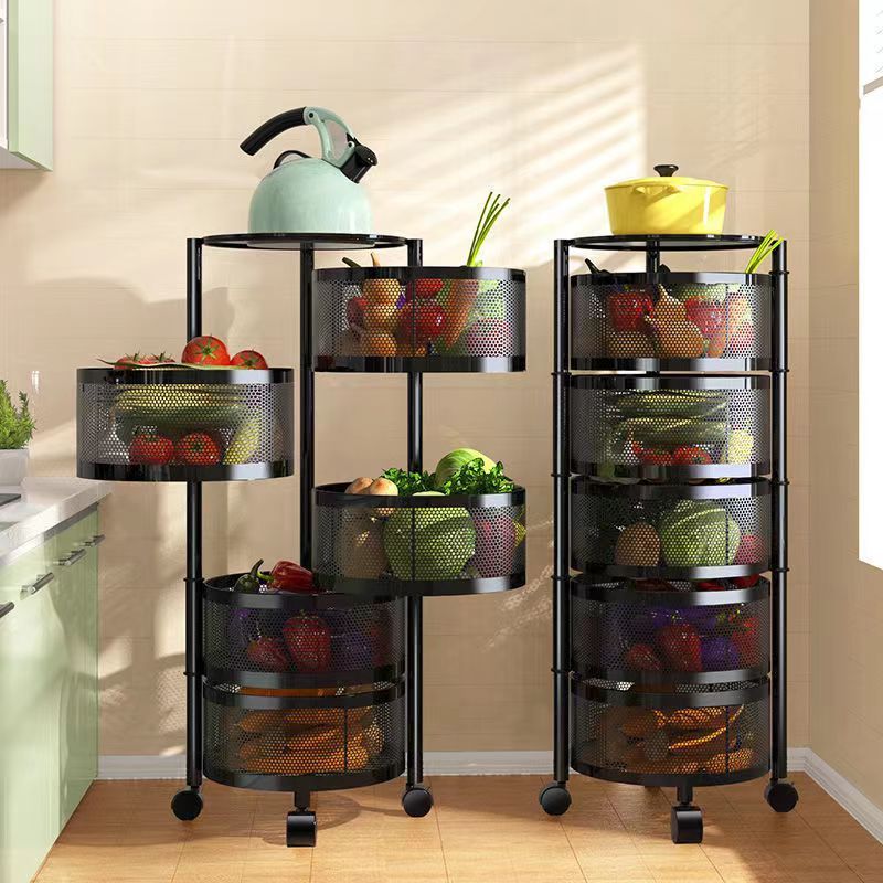 Metal Basket Kitchen Storage M - Food Storage With Wheels ulasan dan harga