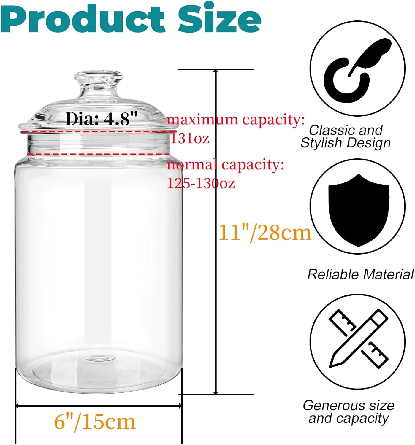2 Pack 130 oz Large Cookie Jar - Food Storage Jars ulasan dan harga