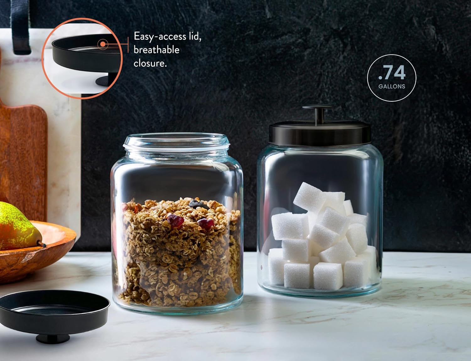 Glass Kitchen Canister Set, Fo - Food Storage Jars ulasan dan harga