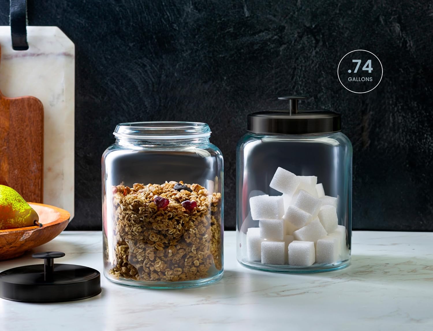 Glass Kitchen Canister Set, Fo - Food Storage Jars ulasan dan harga