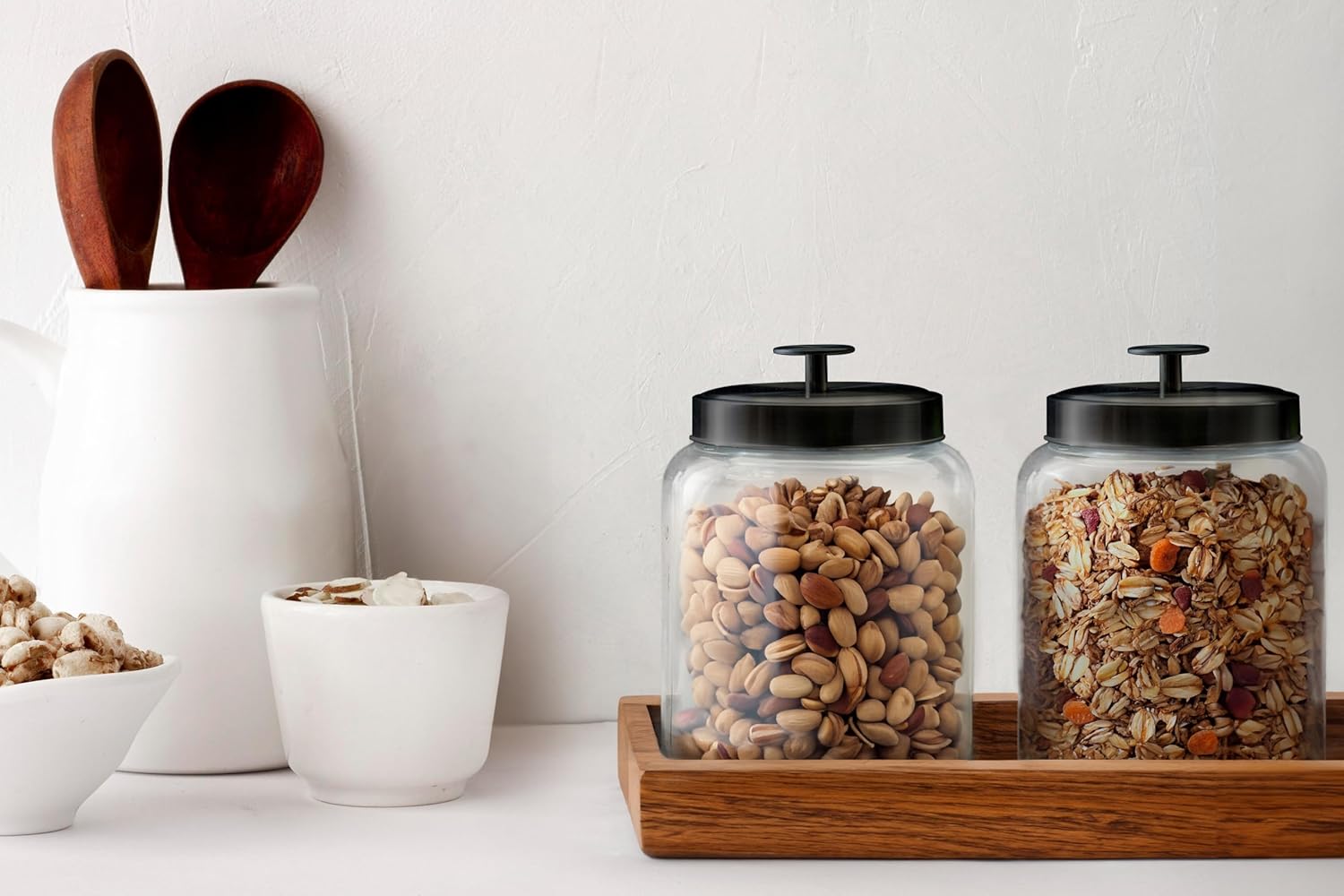 Glass Kitchen Canister Set, Fo - Food Storage Jars ulasan dan harga