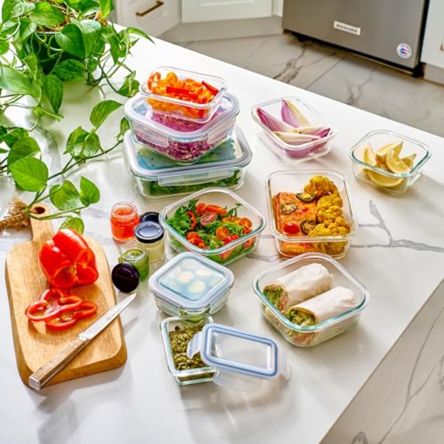 40pc Set Glass Food Storage Co - Food Storage Glass Container Set ulasan dan harga