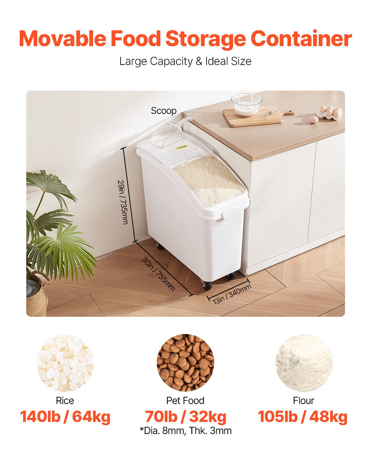 Food Ingredient Bin 21Gallon/8 - Food Storage With Wheels ulasan dan harga