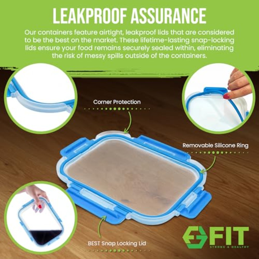 Glass Meal Prep Containers, 2  - Food Storage Glass Container Set ulasan dan harga