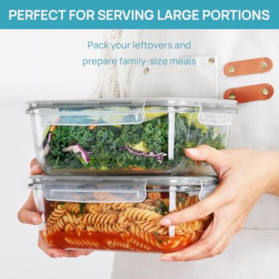 2Pack 1860ml/63oz Large Glass  - Food Storage Glass Container Set ulasan dan harga