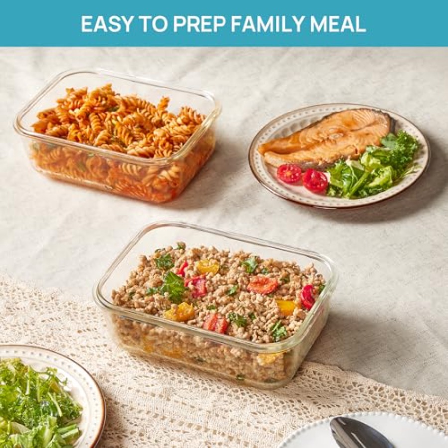 2Pack 1860ml/63oz Large Glass  - Food Storage Glass Container Set ulasan dan harga