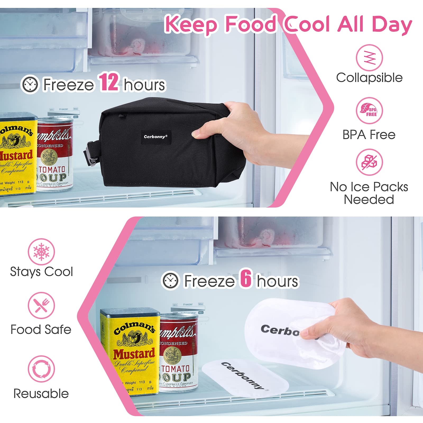 1Pcs Black Insulated Lunch Box - Food Storage Keep Warm ulasan dan harga