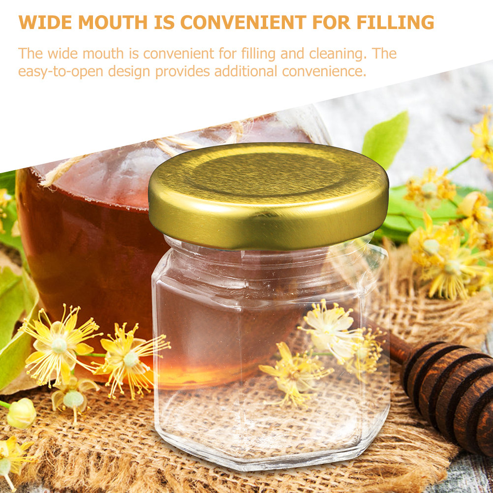 6Pcs Hexagon Shape Glass Jars  - Food Storage Jars ulasan dan harga