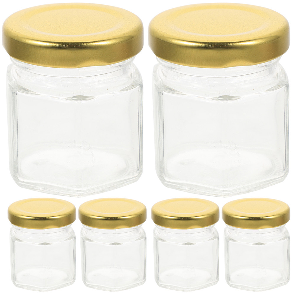 6Pcs Hexagon Shape Glass Jars  - Food Storage Jars ulasan dan harga