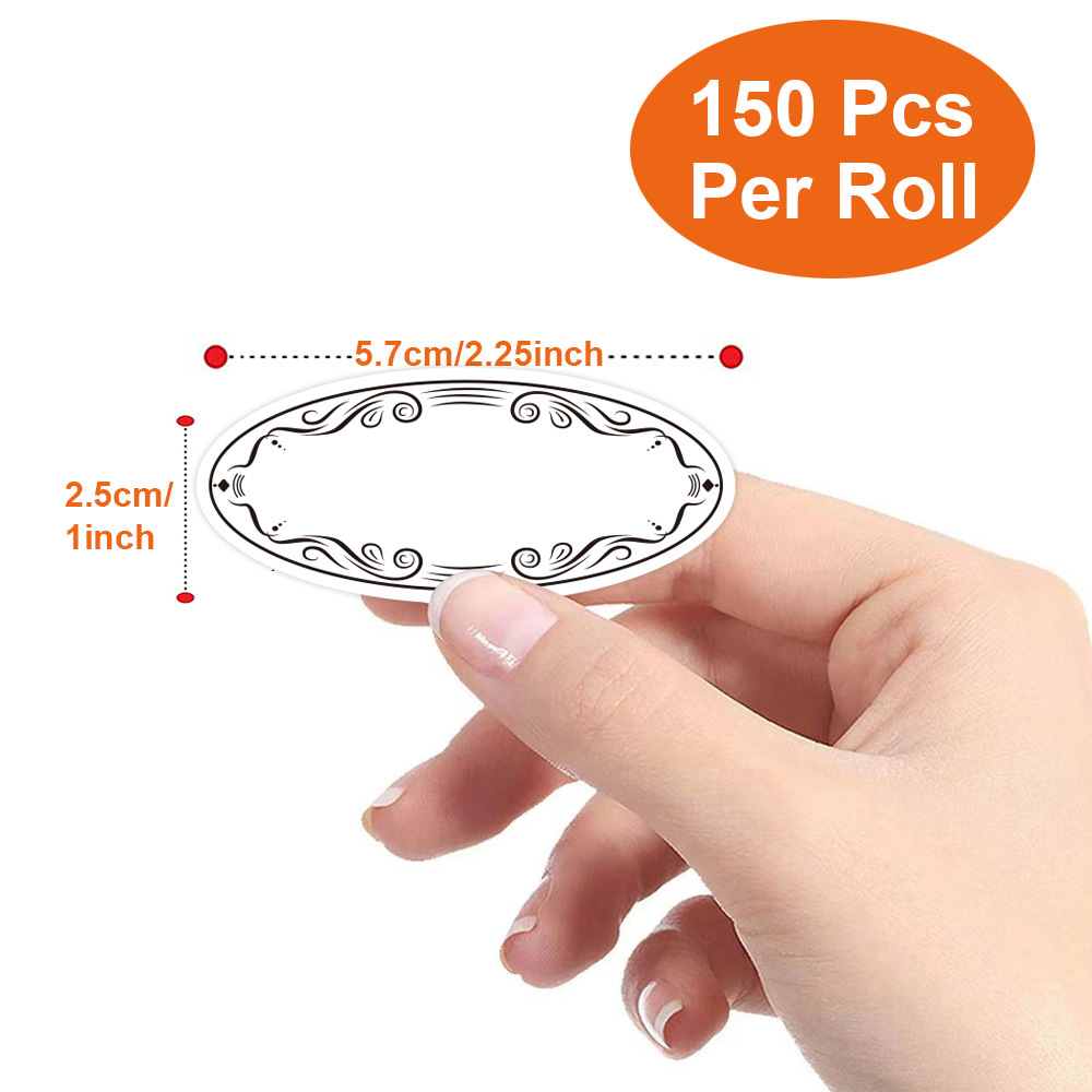 150Pcs Oval Canning Labels Bla - Food Storage For Restaurant ulasan dan harga