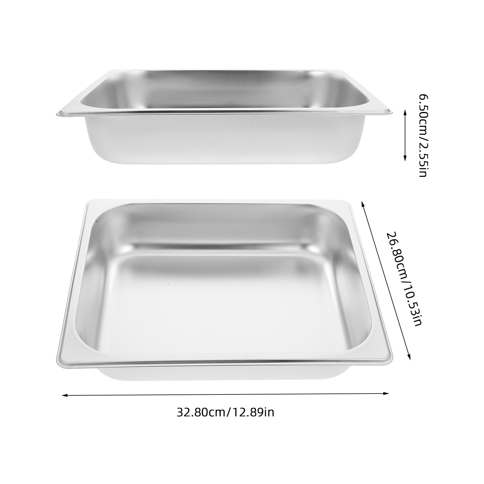 2Pcs Stainless Steel Dish Pan  - Food Storage For Restaurant ulasan dan harga