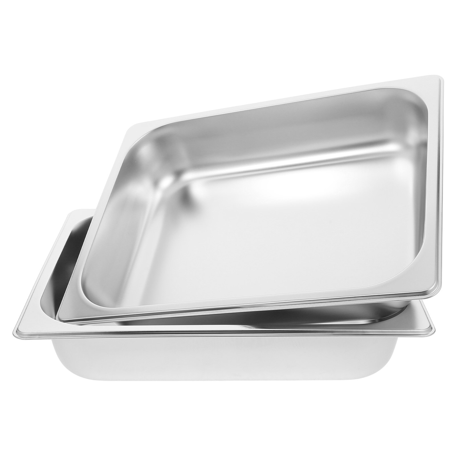 2Pcs Stainless Steel Dish Pan  - Food Storage For Restaurant ulasan dan harga