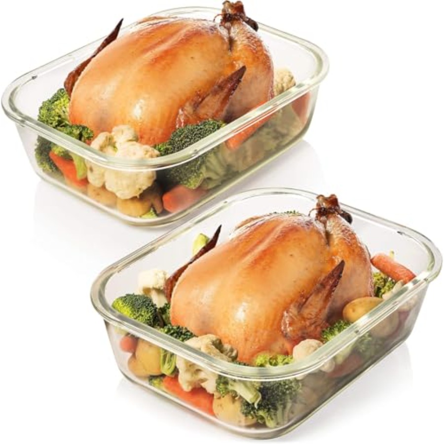 10 Cups/ 80 Oz 4 Pc Set of 2 G - Food Storage Glass Container Set ulasan dan harga