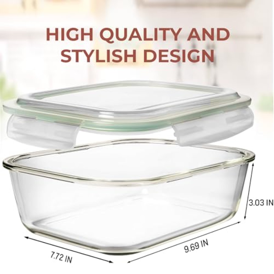 10 Cups/ 80 Oz 4 Pc Set of 2 G - Food Storage Glass Container Set ulasan dan harga