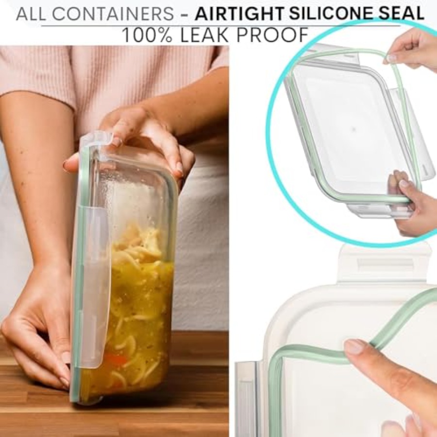 10 Cups/ 80 Oz 4 Pc Set of 2 G - Food Storage Glass Container Set ulasan dan harga