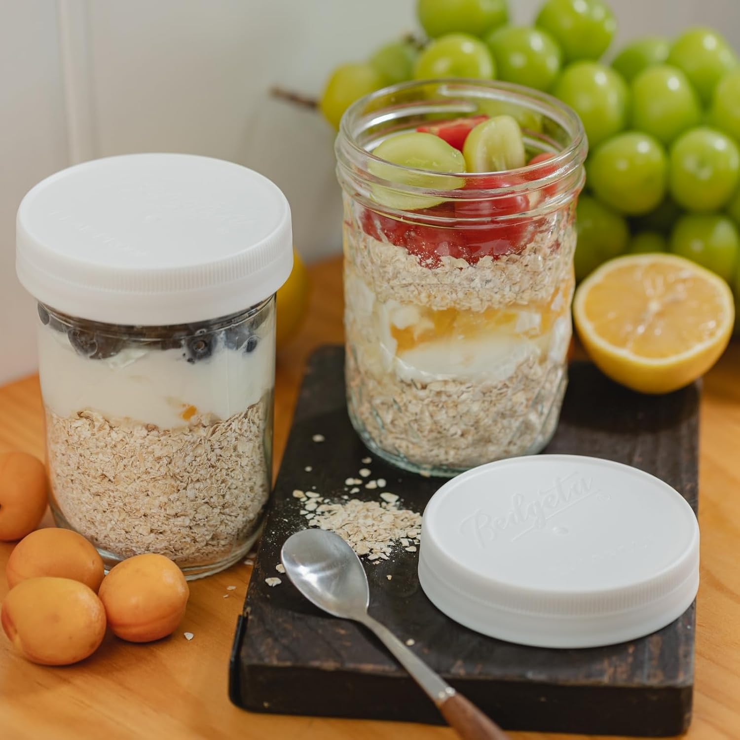 12 Pack 16 oz Wide Mouth Clear - Food Storage Jars ulasan dan harga
