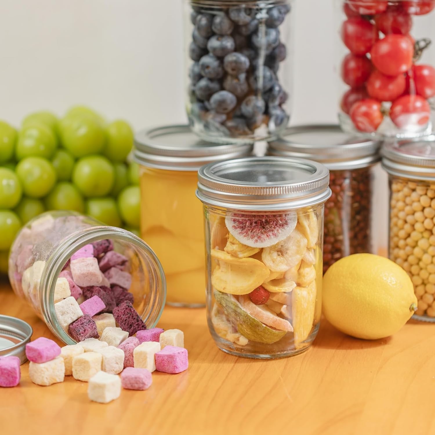 12 Pack 16 oz Wide Mouth Clear - Food Storage Jars ulasan dan harga