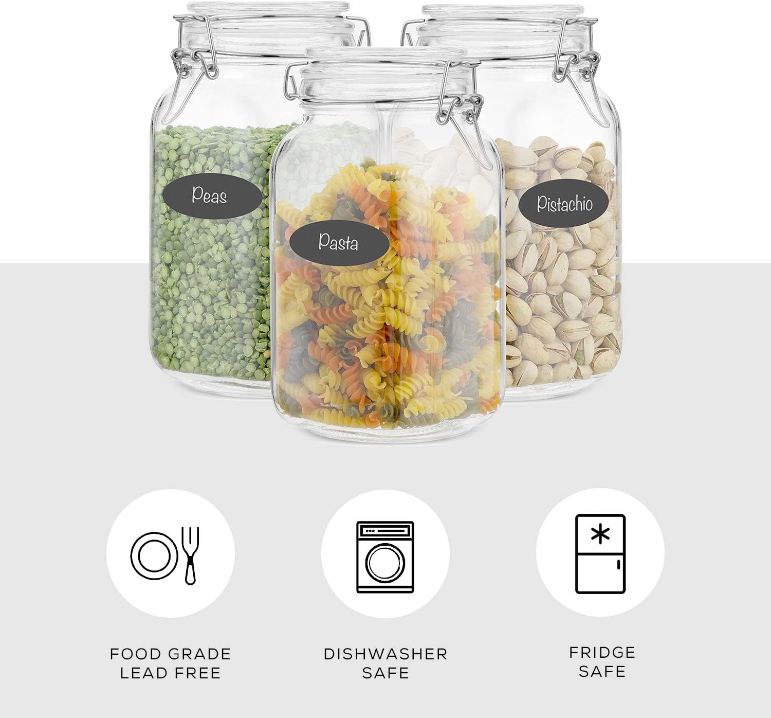 Airtight Glass Jars with Lids  - Food Storage Jars ulasan dan harga