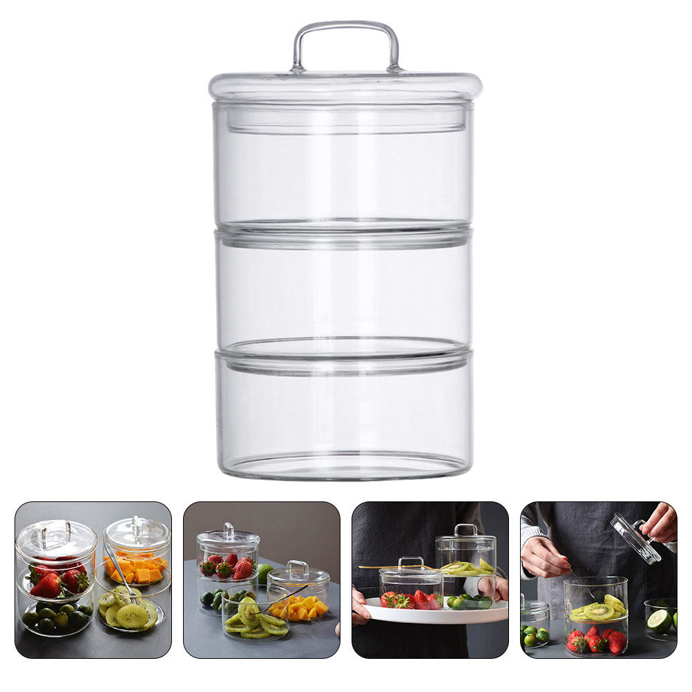 1Set Clear Glass Storage Bowl  - Food Storage Jars ulasan dan harga