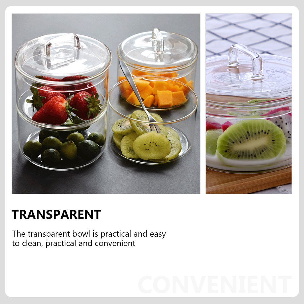 1Set Clear Glass Storage Bowl  - Food Storage Jars ulasan dan harga