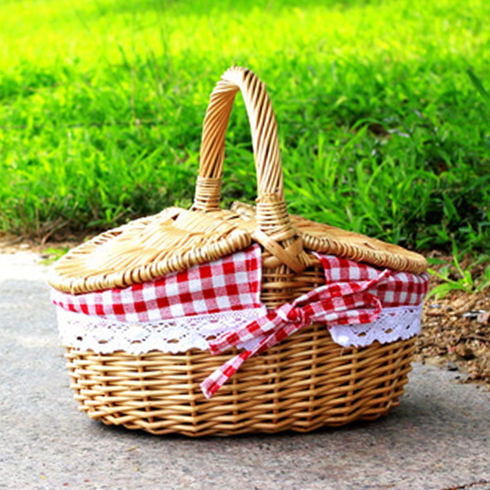 Wicker Picnic Basket with Stur - Food Storage Hiking ulasan dan harga