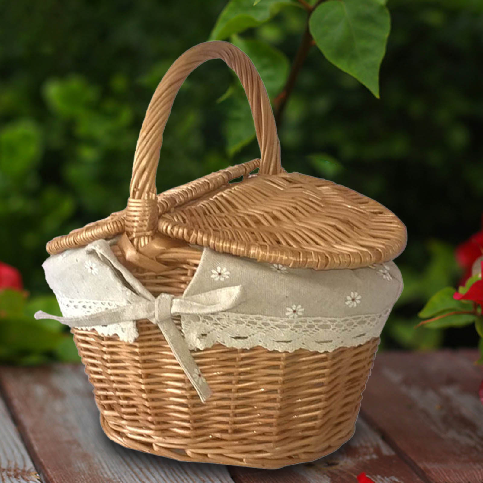Wicker Picnic Basket with Stur - Food Storage Hiking ulasan dan harga
