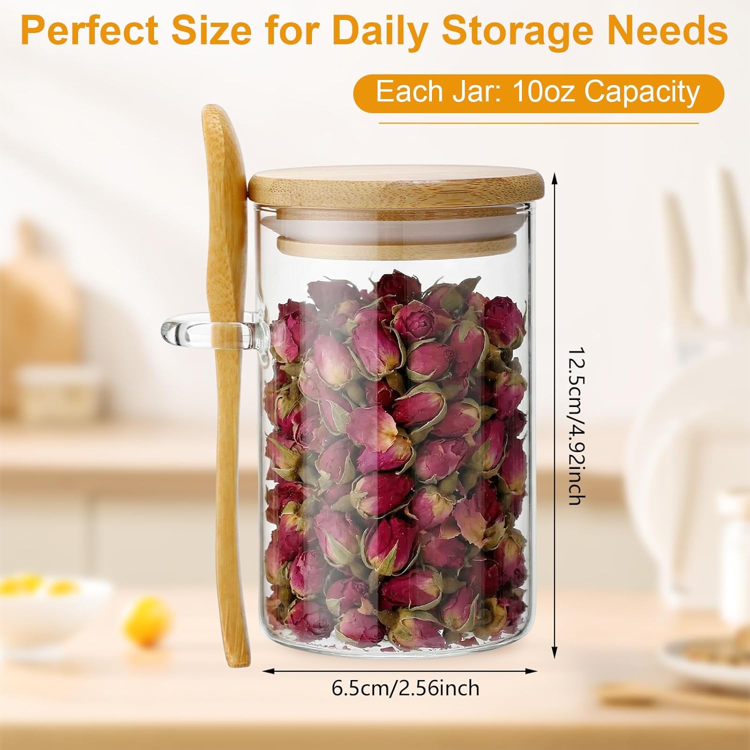 10 Pack Glass Jars with Bamboo - Food Storage Jars ulasan dan harga