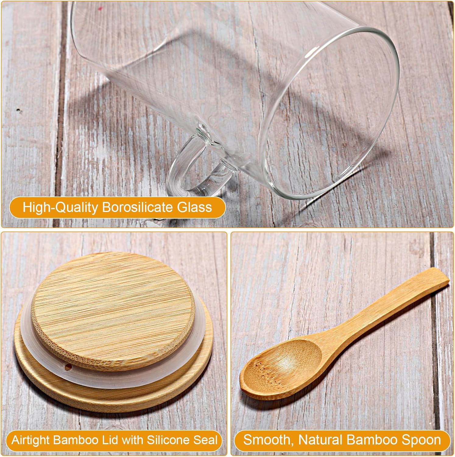 10 Pack Glass Jars with Bamboo - Food Storage Jars ulasan dan harga