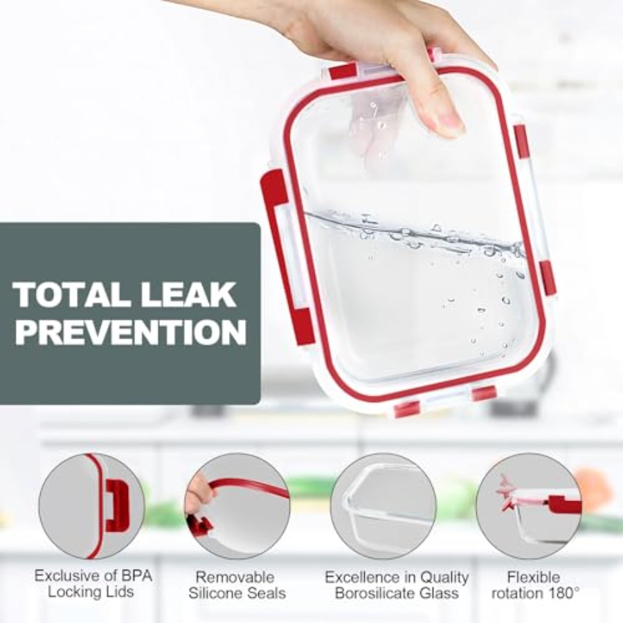 10Pack Glass Meal Prep Contain - Food Storage Glass Container Set ulasan dan harga