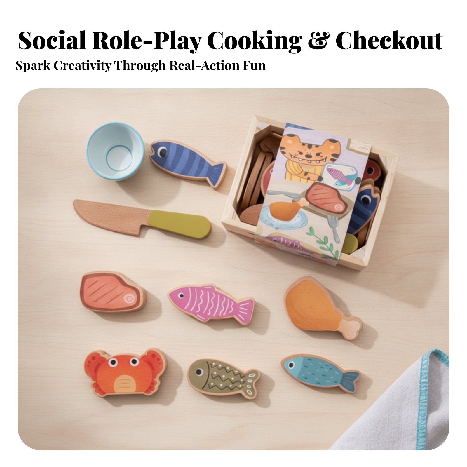 Wooden Pretend Food Set Bright - Food Storage Recommendations ulasan dan harga