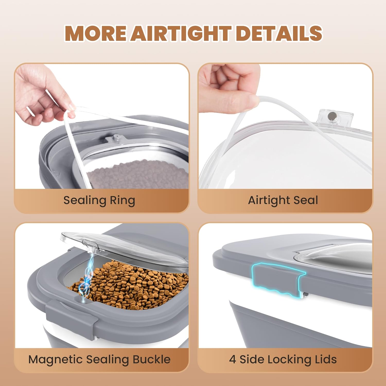 23-25 Lbs Airtight Dog Food St - Food Storage With Wheels ulasan dan harga