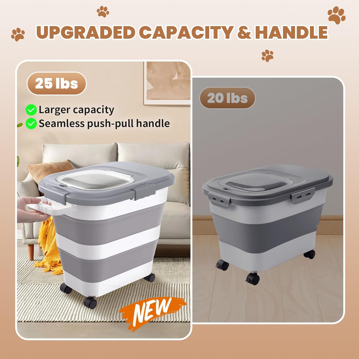 23-25 Lbs Airtight Dog Food St - Food Storage With Wheels ulasan dan harga