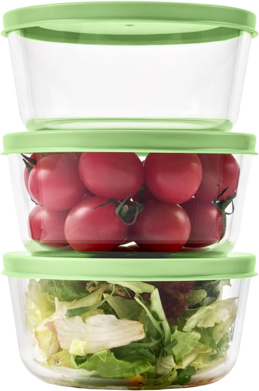 6-Piece Glass Food Storage Con - Food Storage Glass Container Set ulasan dan harga