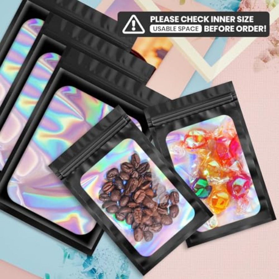 00 pcs Black Mylar Holographic - Food Storage Mylar Bags ulasan dan harga