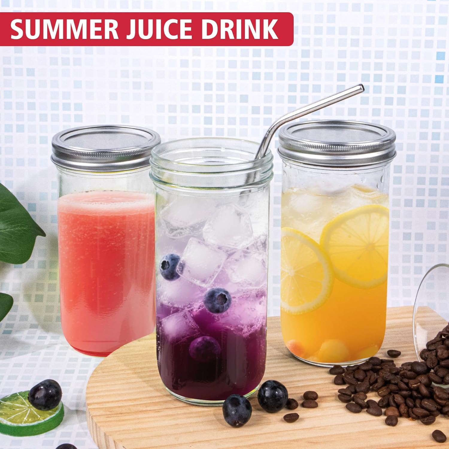 Jars Wide Mouth 6 Pack, 24oz G - Food Storage Jars ulasan dan harga