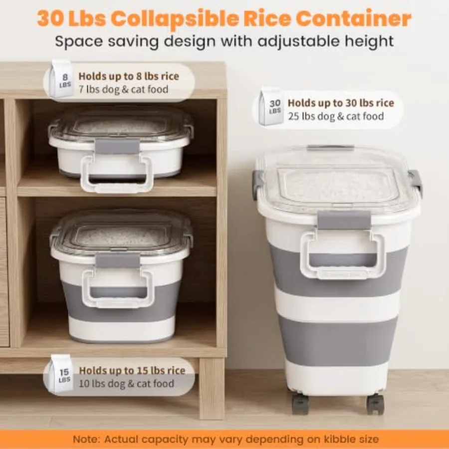 30 Lbs Rice Storage Container  - Food Storage With Wheels ulasan dan harga
