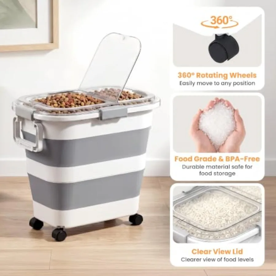 30 Lbs Rice Storage Container  - Food Storage With Wheels ulasan dan harga